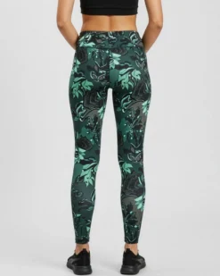 LEGGINGS FLOWER AOP TIGHTS GREEN