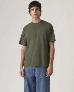 LEVI'S - T-SHIRT MEZZA MANICA RED TAB VINTAGE TEE VERDE DA UOMO, A0637_0189