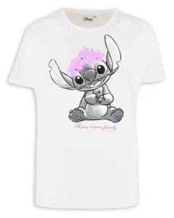 LILO&STITCH - Tshirt bianca da donna con stampa Stitch - JL052546
