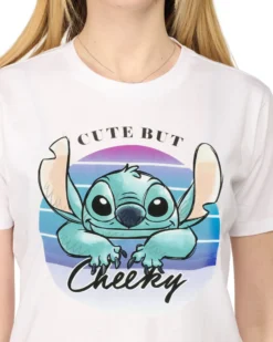 LILO&STITCH - Tshirt bianca da donna con stampa Stitch - JL052544