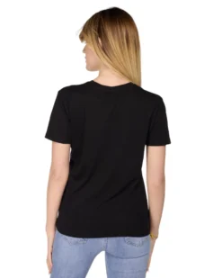 LILO&STITCH - Tshirt nera da donna con stampa Stitch - JL052544