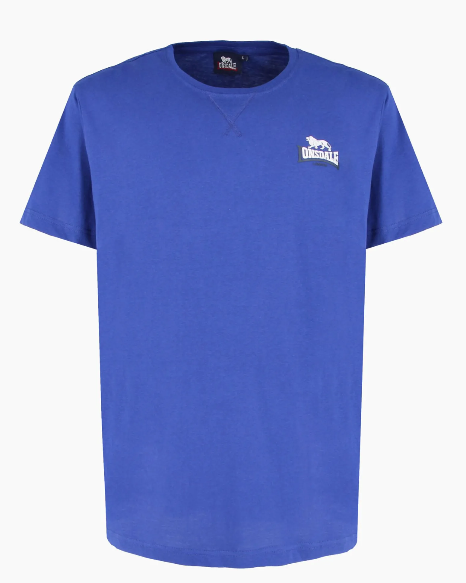 LONSDALE - Tshirt manica corta blu elettrico con logo in cotone