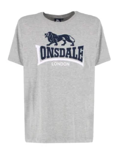 LONSDALE - Tshirt manica corta grigio con logo in cotone
