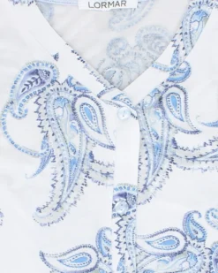 LORMAR - PIGIAMA LUNGO AZZURRO DONNA CON BOTTONI IN VISCOSA LEGGERA