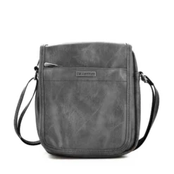 LOTTO - Borsello effetto vintage con zip su patta
