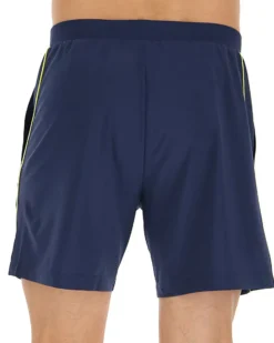 LOTTO - Pantaloncini da padel blu in tessuto traspirante con dettagli giallo fluo - SUPERRAPIDA V
