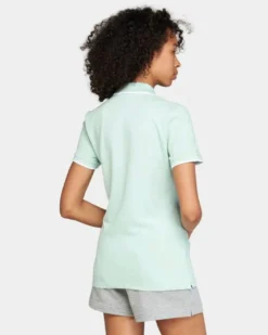 LOTTO - POLO  MEZZA MANICA DONNA CLASSICA STC PQ VERDE ACQUA ON RIGHINO BIANCO - 213501/BXW