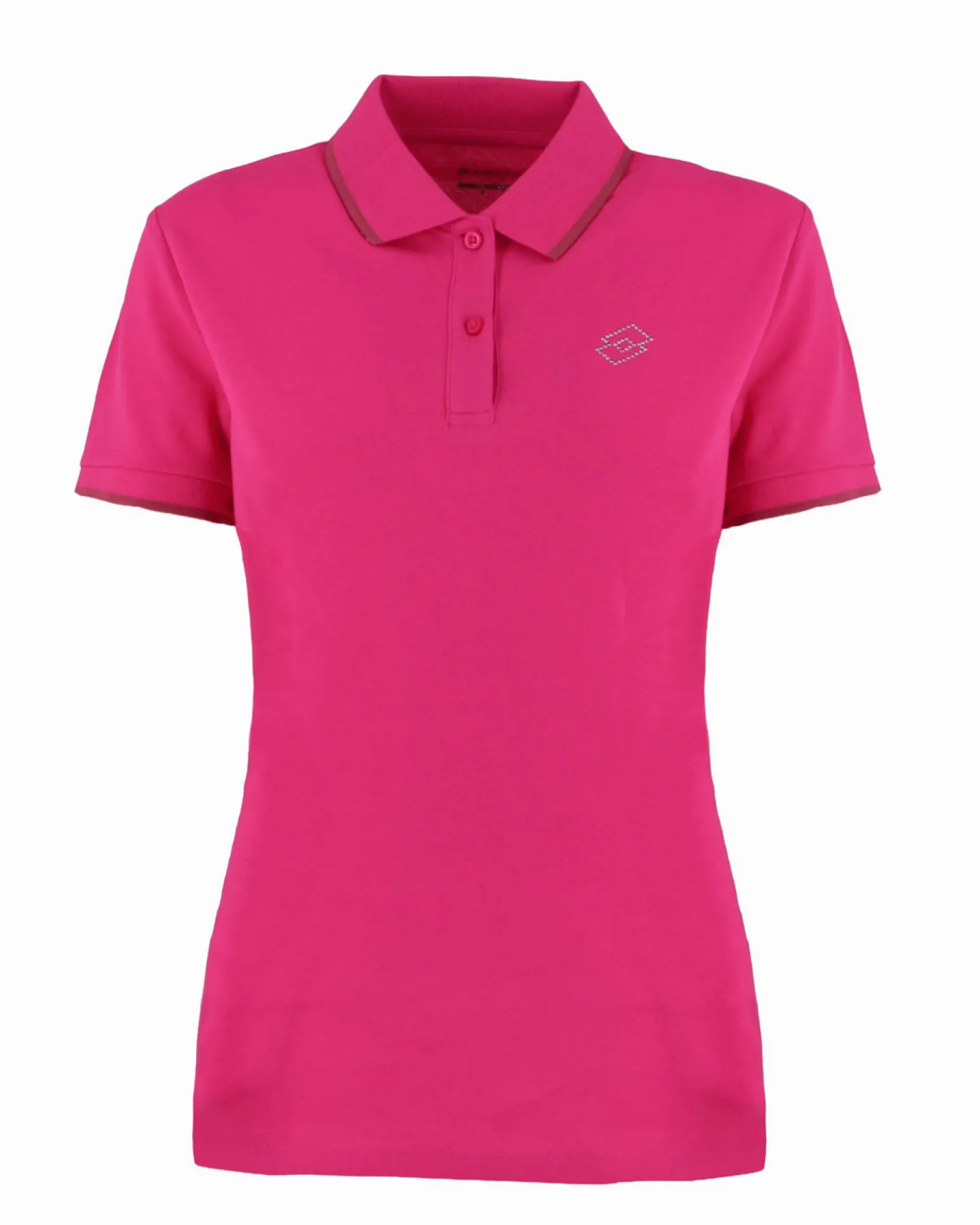 LOTTO - POLO MEZZA MANICA DONNA CLASSICA STC PQ FUXIA CON RIGHINO BORDEAUX - 213501/0NW