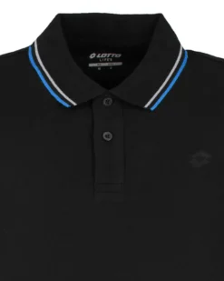 LOTTO - POLO MEZZA MANICA UOMO GRIGIA CON RIGHINO GRIGIO E BLU CLASSICA - 219238/D7C