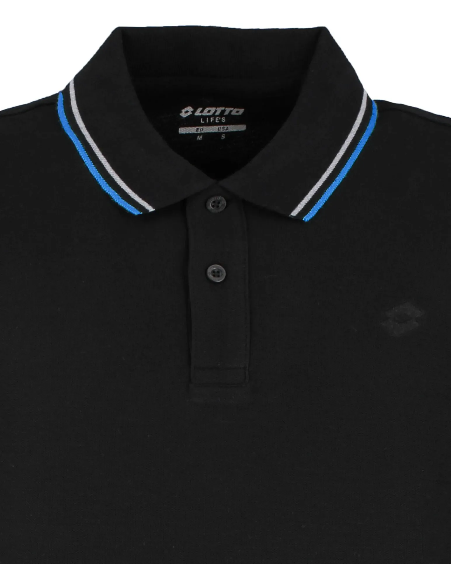 LOTTO - POLO MEZZA MANICA UOMO GRIGIA CON RIGHINO GRIGIO E BLU CLASSICA - 219238/D7C