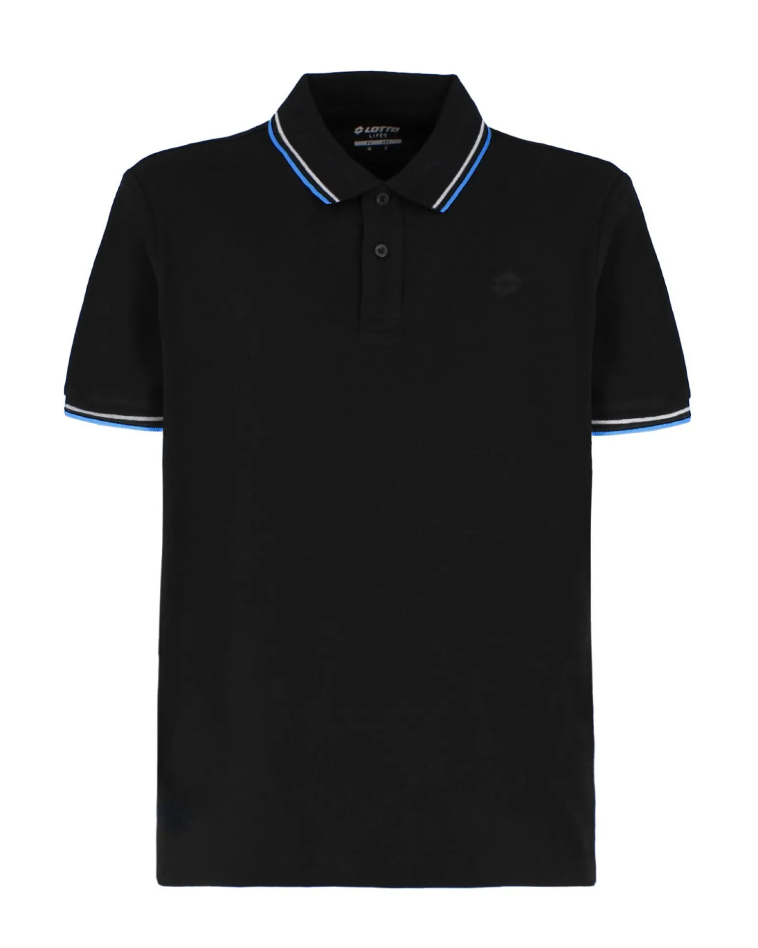 LOTTO - POLO MEZZA MANICA UOMO GRIGIA CON RIGHINO GRIGIO E BLU CLASSICA - 219238/D7C