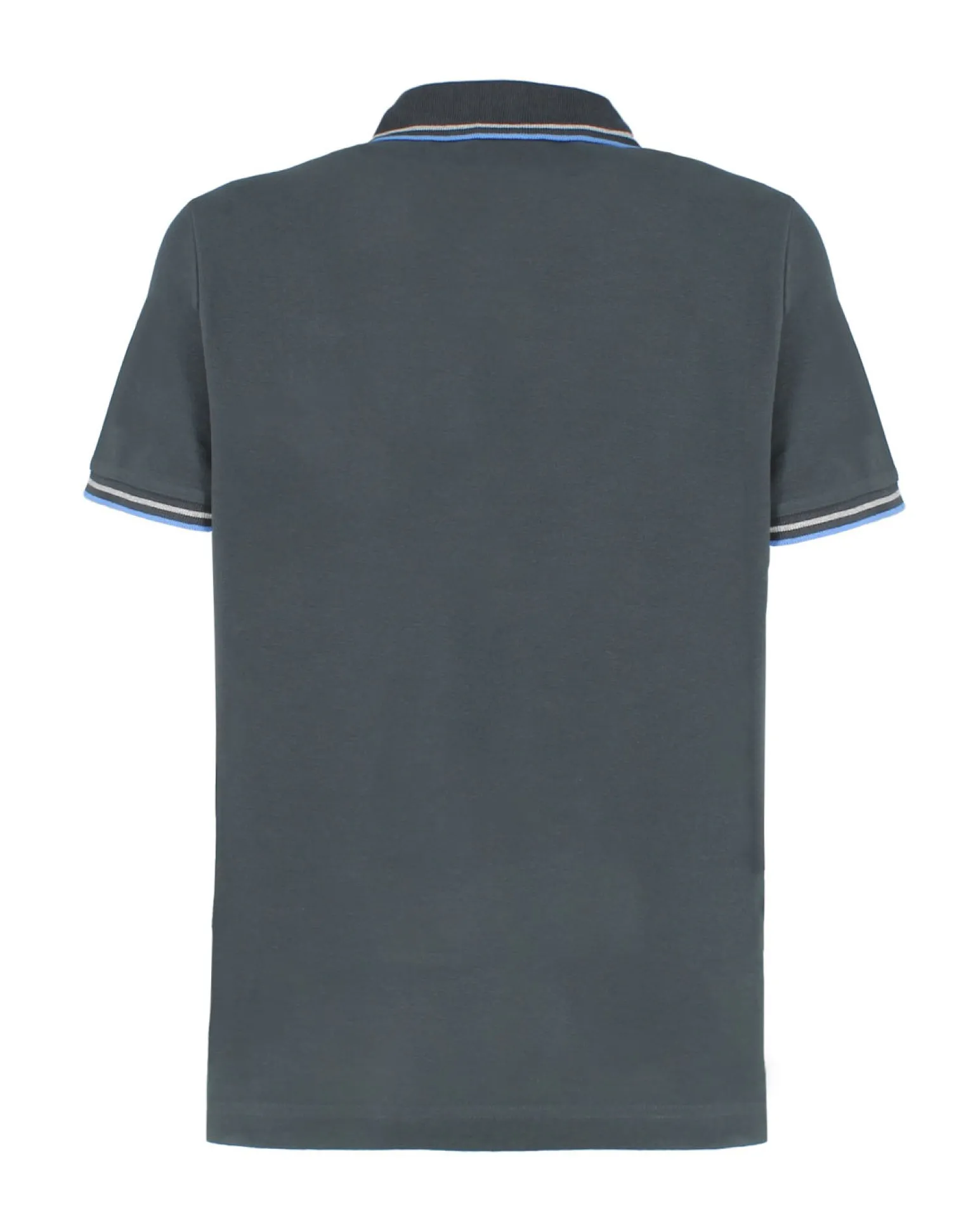 LOTTO - POLO MEZZA MANICA UOMO GRIGIO SCURO CON RIGHINO GRIGIO E CELESTE CLASSICA - 219238/1SV