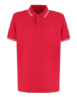 LOTTO - POLO MEZZA MANICA UOMO ROSSA CON RIGHINO BIANCO CLASSICA - 219238/D6T