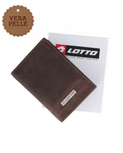 LOTTO - Portafoglio in VERA PELLE con doppio scomparto banconote e tasca portaspicci