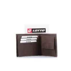 LOTTO - Portafoglio in VERA PELLE con doppio scomparto banconote e tasca portaspicci