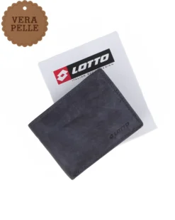 LOTTO - Portafoglio uomo blu in VERA PELLE