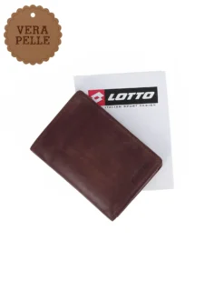 LOTTO - Portafoglio uomo marrone scuro in VERA PELLE