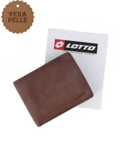 LOTTO - Portafoglio uomo marrone scuro in VERA PELLE