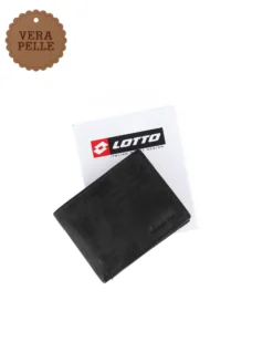 LOTTO - Portafoglio uomo nero in VERA PELLE