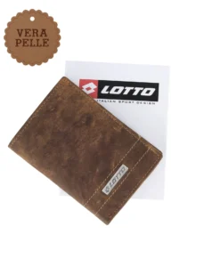 LOTTO - Portafoglio uomo taupe in VERA PELLE
