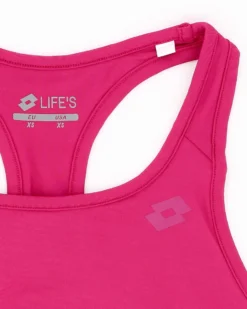 LOTTO - Top sportivo fuchsia a supporto medio in tessuto elasticizzato