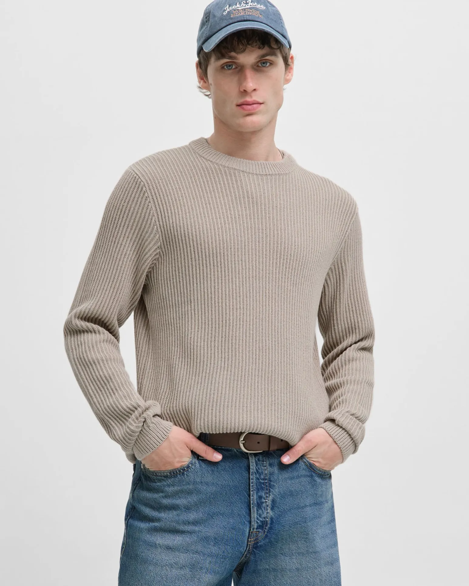 MAGLIA ML EDOVER KNIT CREW MOONBEAM
