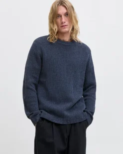 MAGLIA ML EDOVER KNIT CREW SKY CAPTAIN