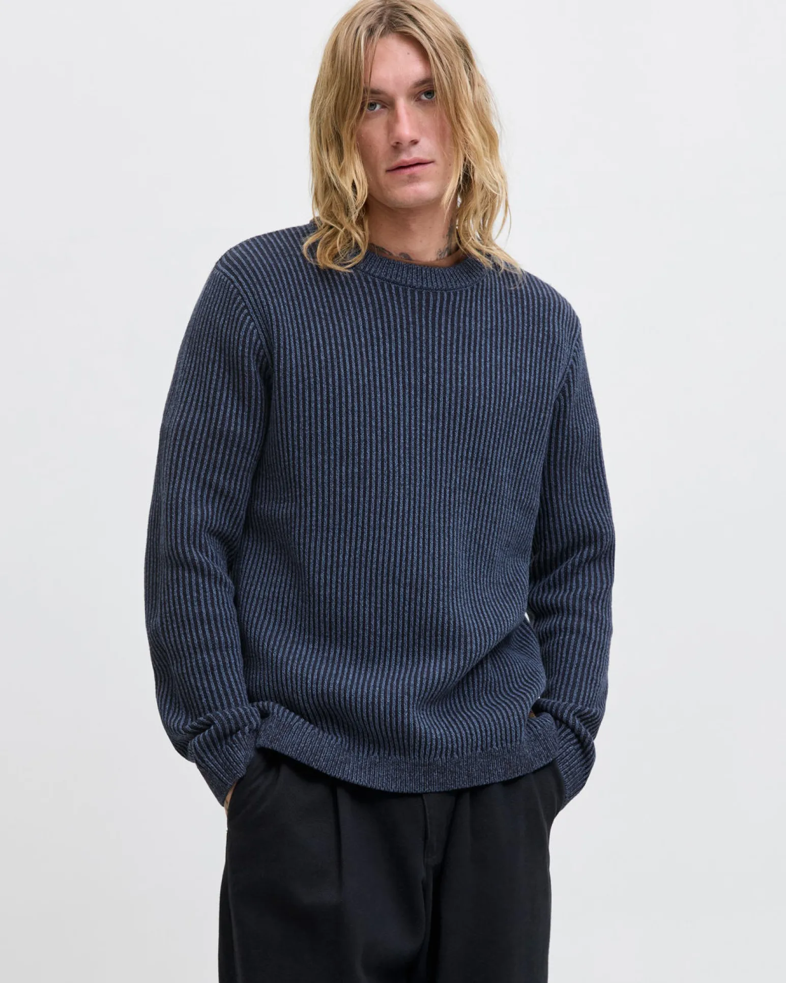 MAGLIA ML EDOVER KNIT CREW SKY CAPTAIN
