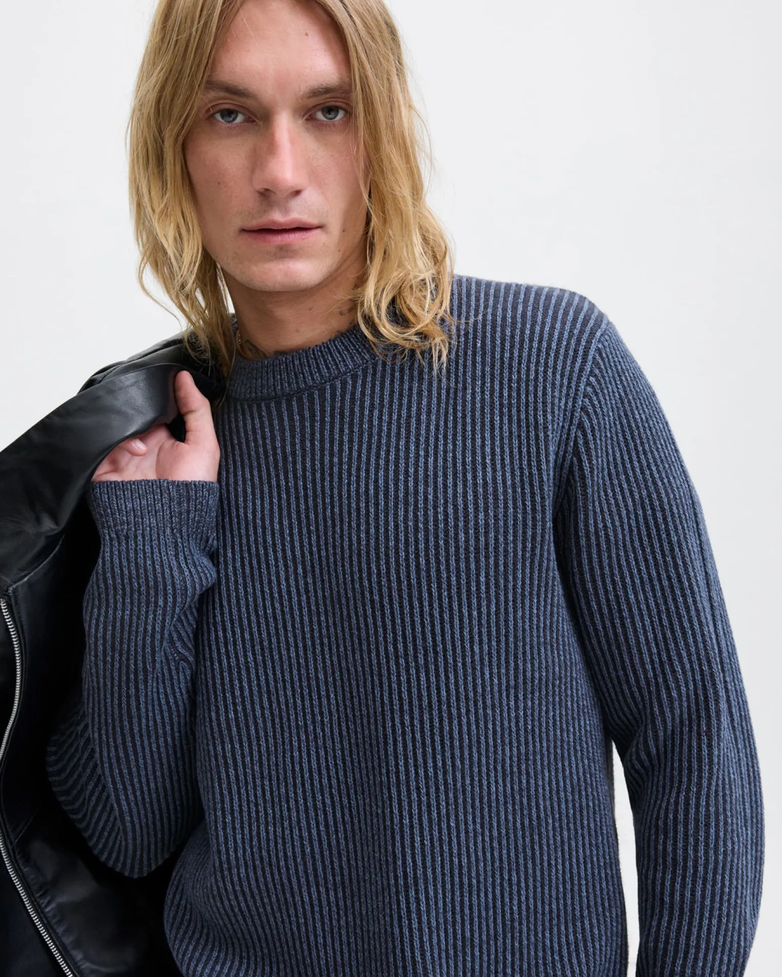 MAGLIA ML EDOVER KNIT CREW SKY CAPTAIN