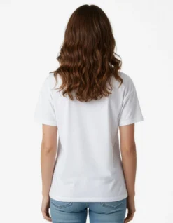 MIF - Maxi tshirt a manica corta bianca e fuxia in cotone
