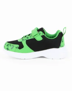 MINECRAFT - Sneakers verde e nera da bambino con strappo e luci, numerata 26/32