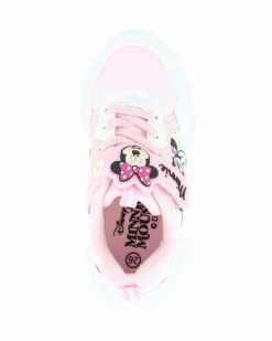 MINNIE - Sneakers bianca e rosa da bimba con luci e strappo, numerata 24/30