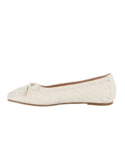 MISS GLOBO - Ballerina crema intrecciata con fiocco