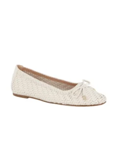 MISS GLOBO - Ballerina crema intrecciata con fiocco