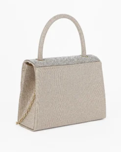 MISS GLOBO - BUSTINA IN LUREX PLATINO CON STRASS SULLA PATTA E MANICHETTO