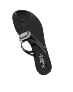 MISS GLOBO - Ciabatta infradito nera con diamante