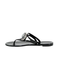 MISS GLOBO - Ciabatta infradito nera con diamante