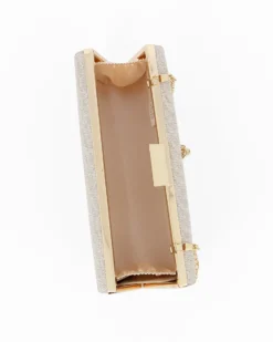 MISS GLOBO- CLUTCH IN LUREX ORO CON  APERTURA IN METALLO