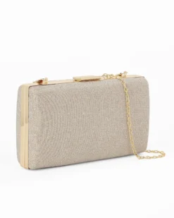 MISS GLOBO- CLUTCH IN LUREX ORO CON  APERTURA IN METALLO