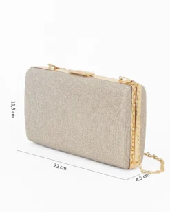 MISS GLOBO- CLUTCH IN LUREX ORO CON  APERTURA IN METALLO