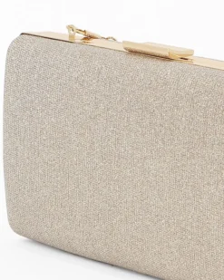 MISS GLOBO- CLUTCH IN LUREX ORO CON  APERTURA IN METALLO