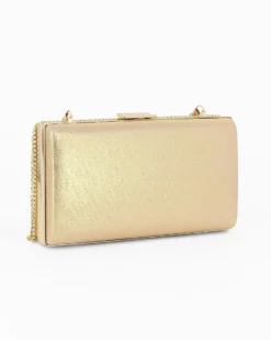 MISS GLOBO - Clutch oro con frange di strass frontali