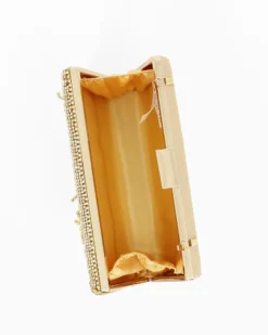 MISS GLOBO - Clutch oro con frange di strass frontali