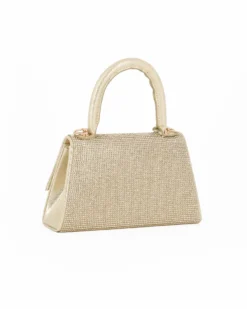 MISS GLOBO - Clutch un manico oro con patta e strass
