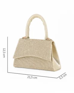 MISS GLOBO - Clutch un manico oro con patta e strass