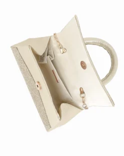 MISS GLOBO - Clutch un manico oro con patta e strass
