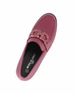 MISS GLOBO - Mocassino bordeaux con sottopiede in memory soft e morsetto, tacco 6,5CM