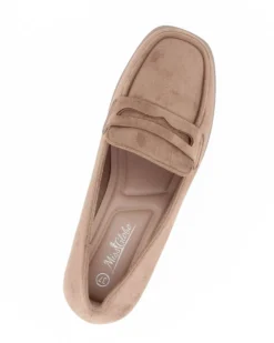 MISS GLOBO - Mocassino khaki scamosciato, tacco 6,5CM