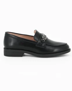 MISS GLOBO - Mocassino nero con morsetto e soletta in memory soft