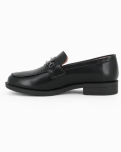 MISS GLOBO - Mocassino nero con morsetto e soletta in memory soft